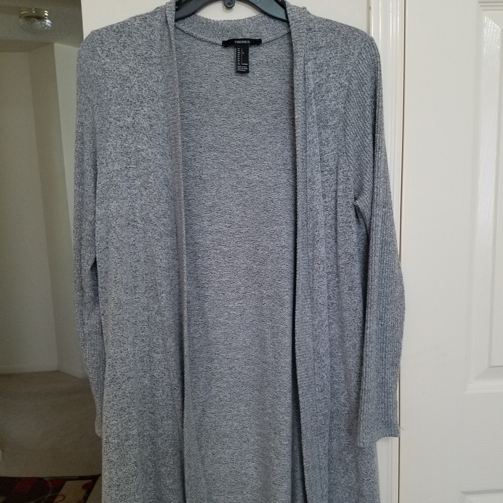 Forever 21 Super Soft Gray Long Cardigan